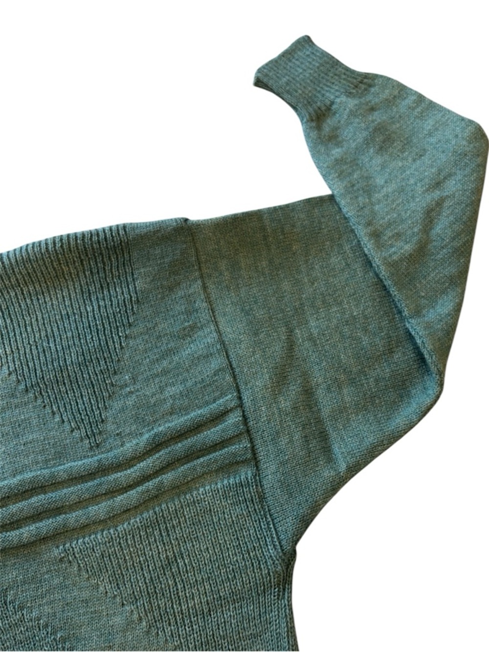 Vintage Fila Made in Italy Virgin Wool Sweater Green Crewneck Mens M 90s Knit - Picture 6 of 8